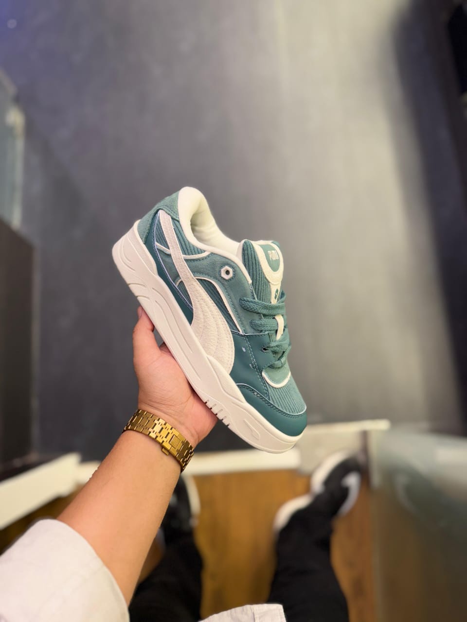 PUMAA SUEDE 180 GREY GREEN