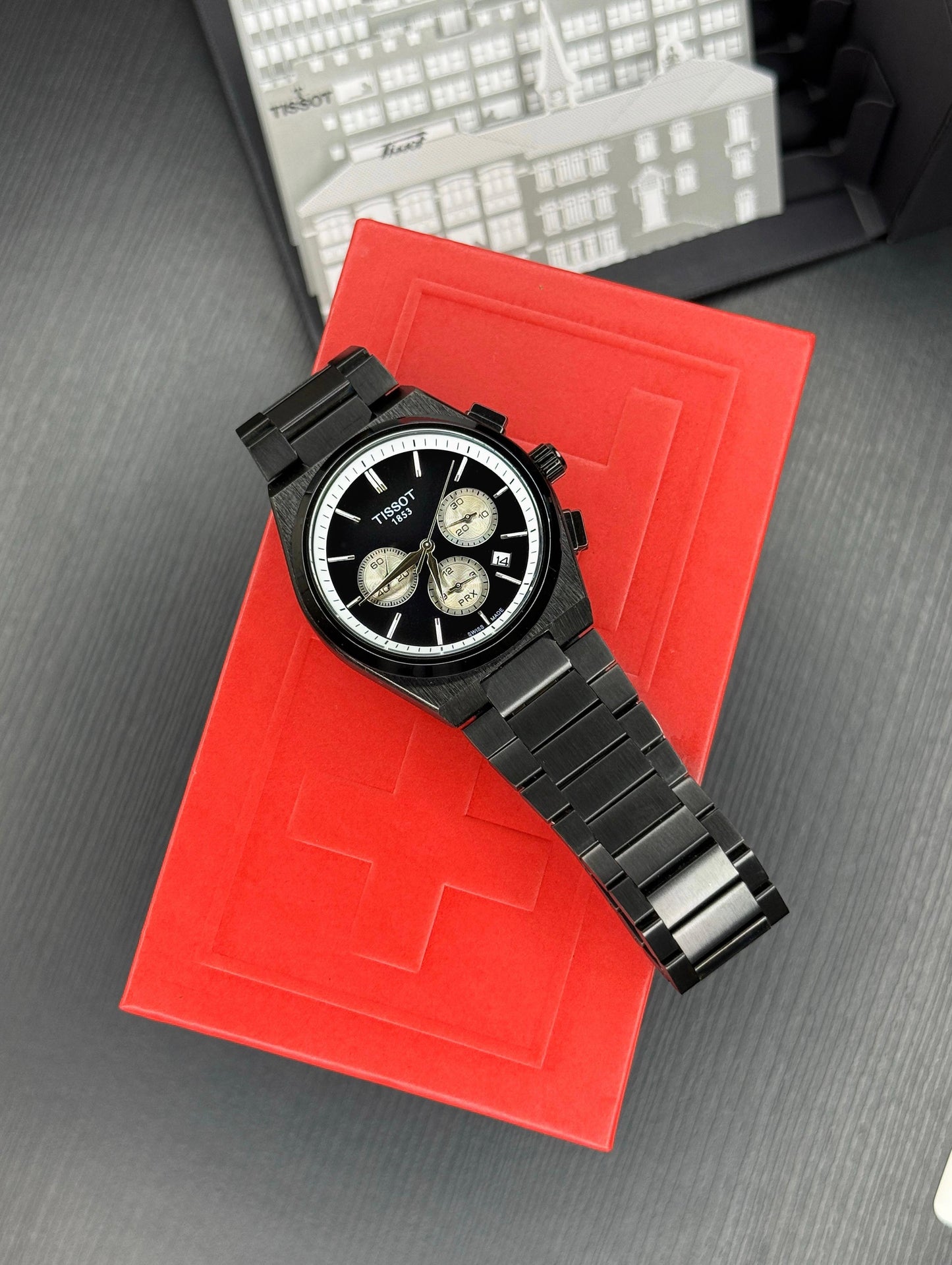 Tissot PRX Chronograph Black Watch.