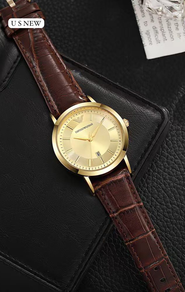 Emporio Armani Classic Rose Gold Black Dial Watch