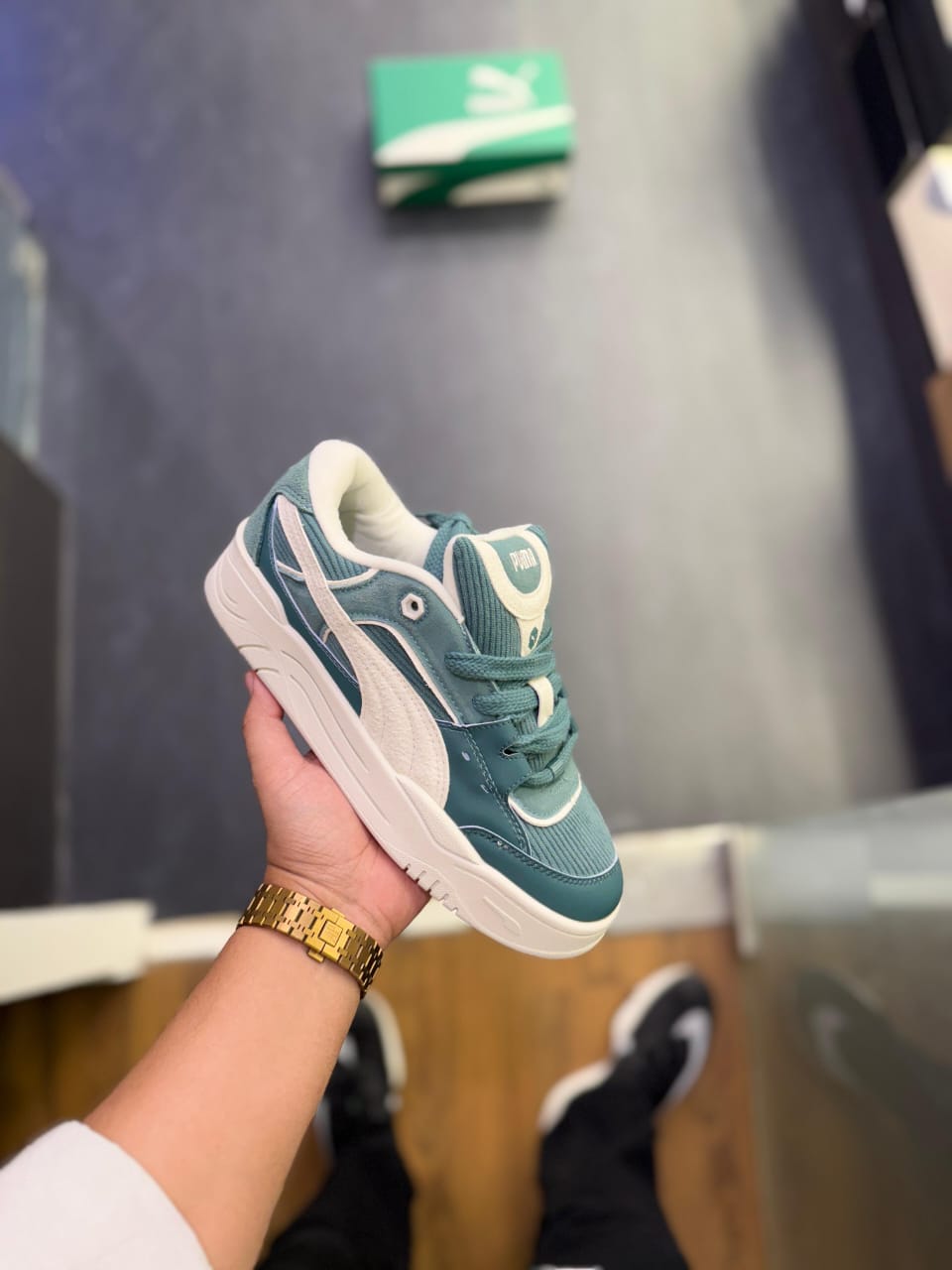 PUMAA SUEDE 180 GREY GREEN