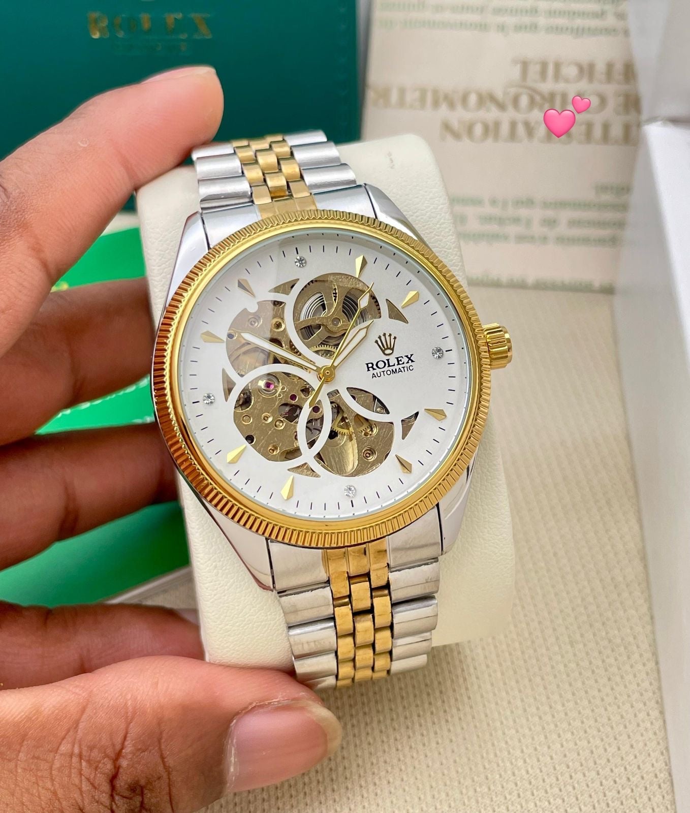 Rolx  skeleton automatic watch