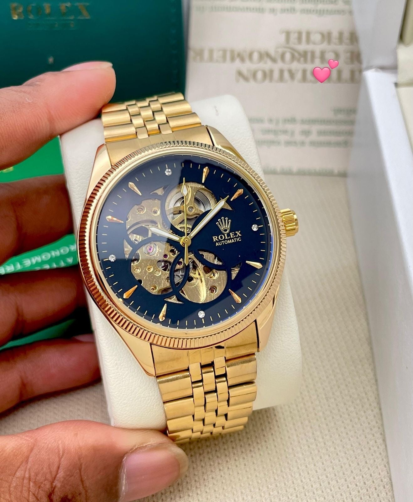 Rolx  skeleton automatic watch