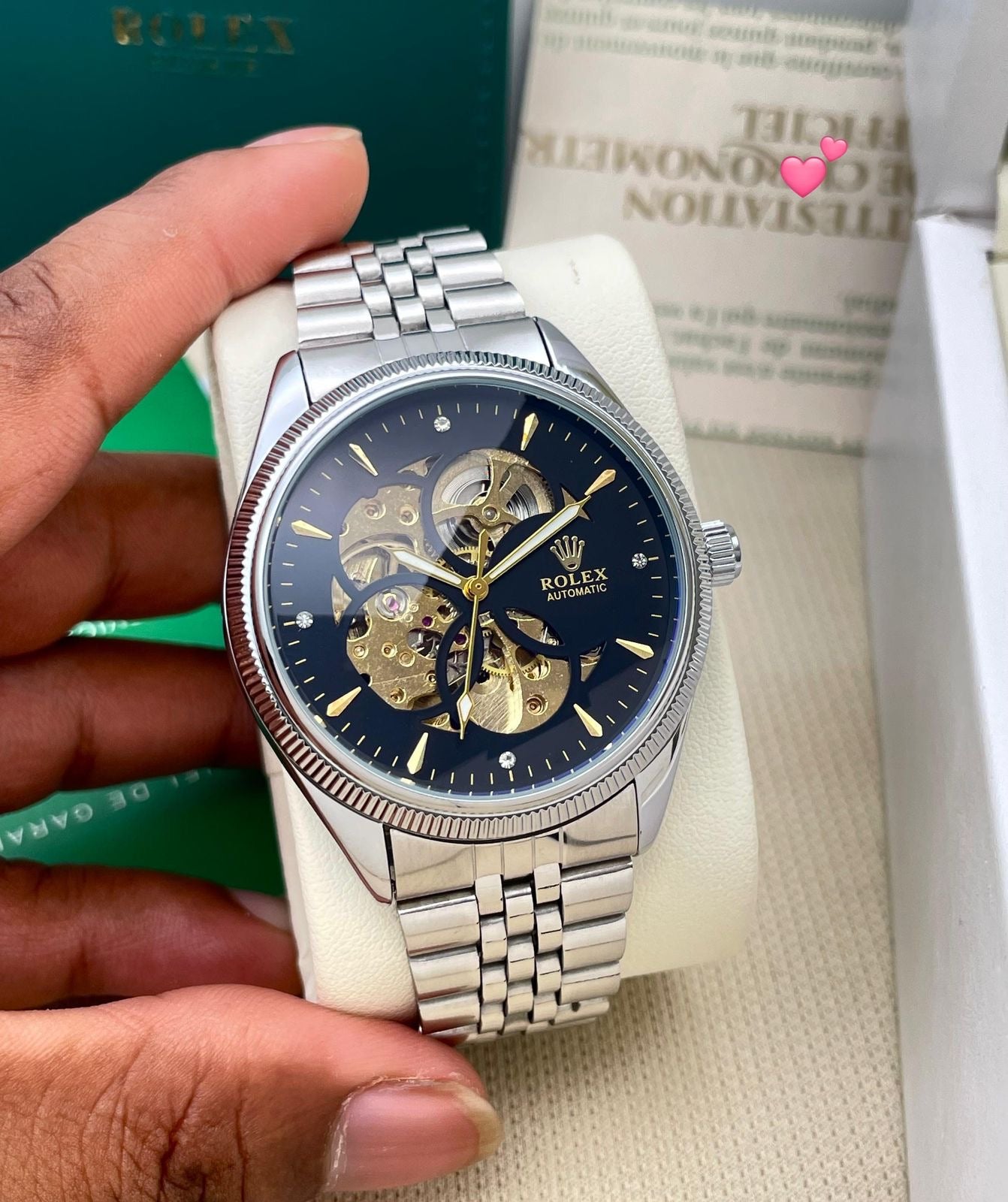 Rolx  skeleton automatic watch