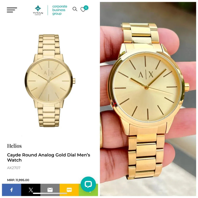 Armani Exchange Cayde Gold-Toned Analog Watch AX2707