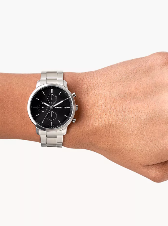 Minimalist Chronograph Stainless Steel Watch
