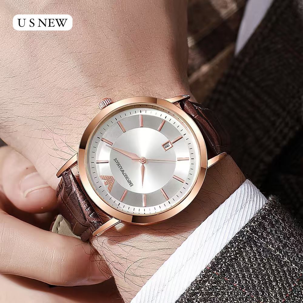 Emporio Armani Classic Rose Gold Black Dial Watch