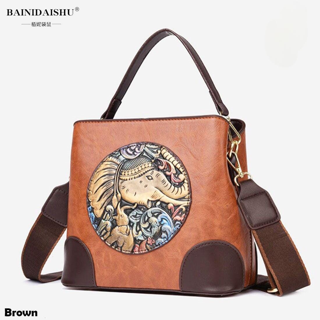 BAINIDAISHU® Classy Elephant Art Sling Bag