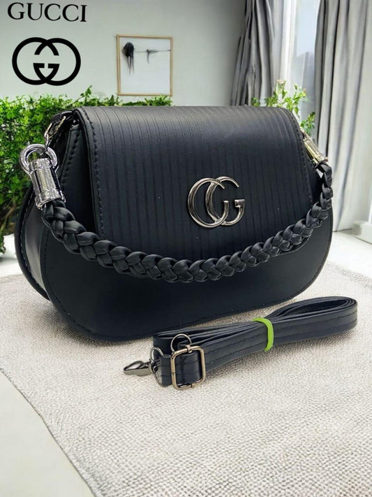 GUCCI-Inspired Braided Leather Shoulder Bags