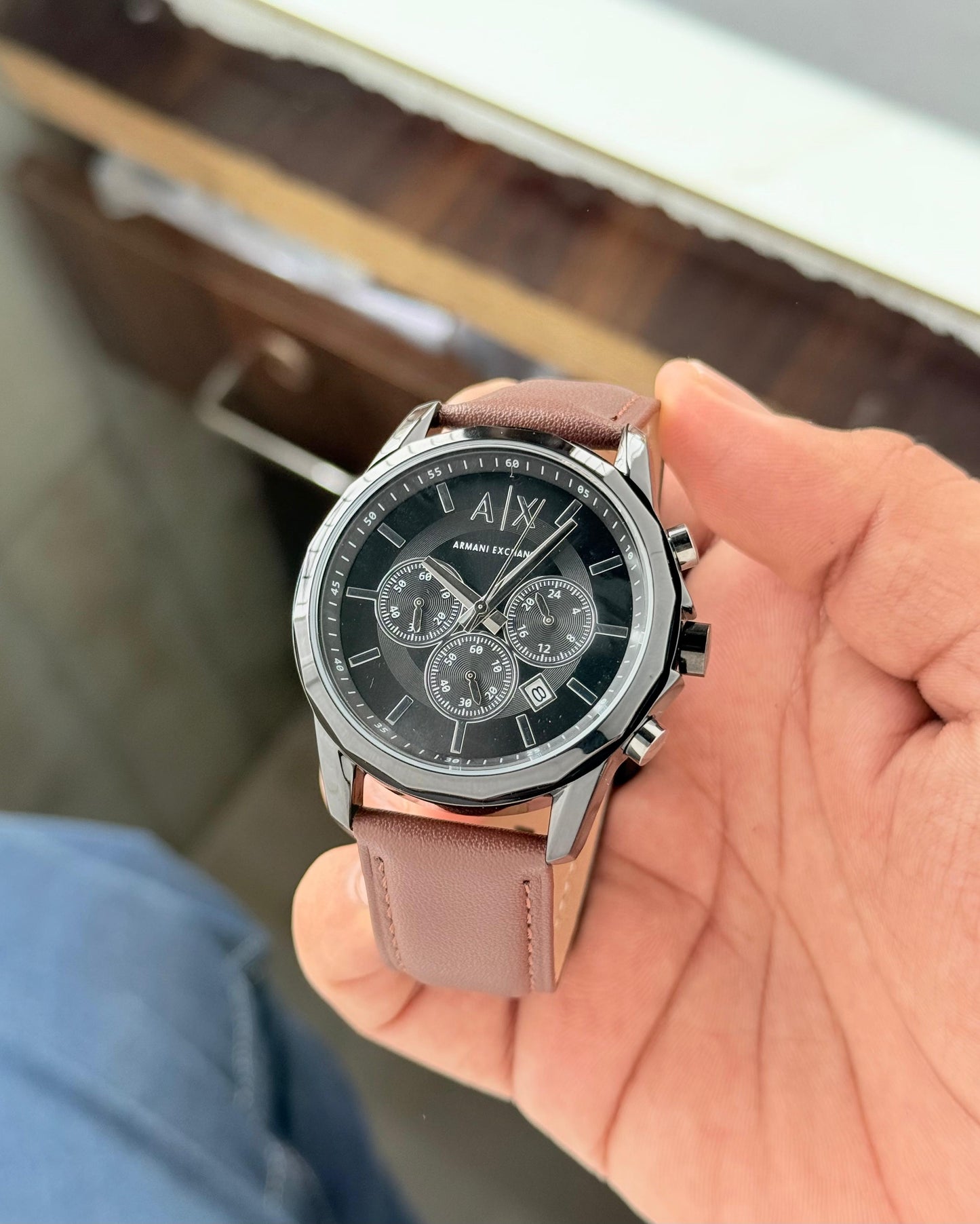 Armani Exchange Chronograph Black Dial Watch