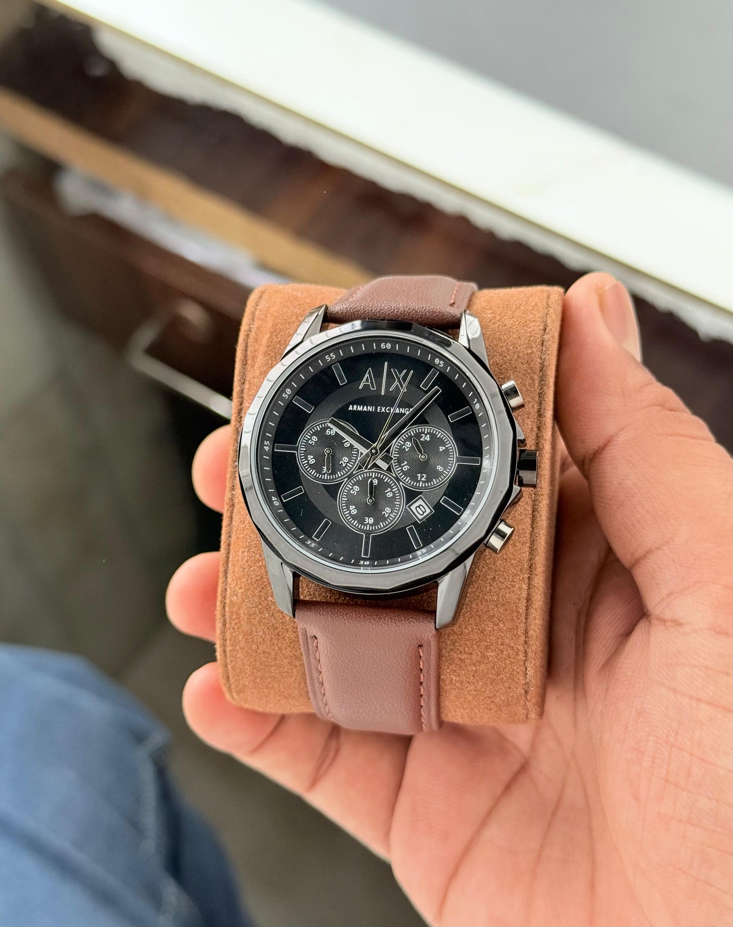 Armani Exchange Chronograph Black Dial Watch