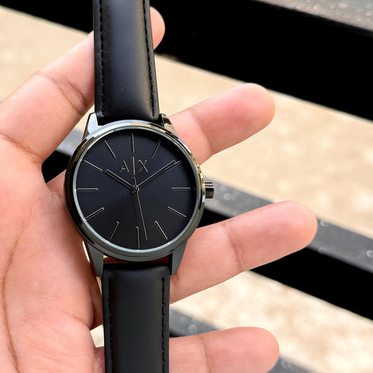 Armani Exchange Black Leather